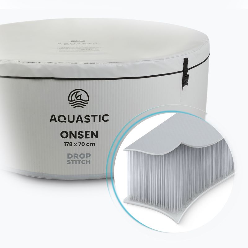 Piscina gonfiabile AQUASTIC ONSEN drop stitch 1200 l 178 cm grigia 2