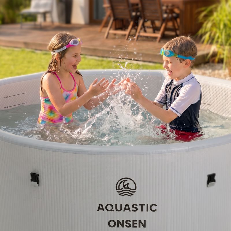 Piscina gonfiabile AQUASTIC ONSEN drop stitch 1200 l 178 cm grigia 19