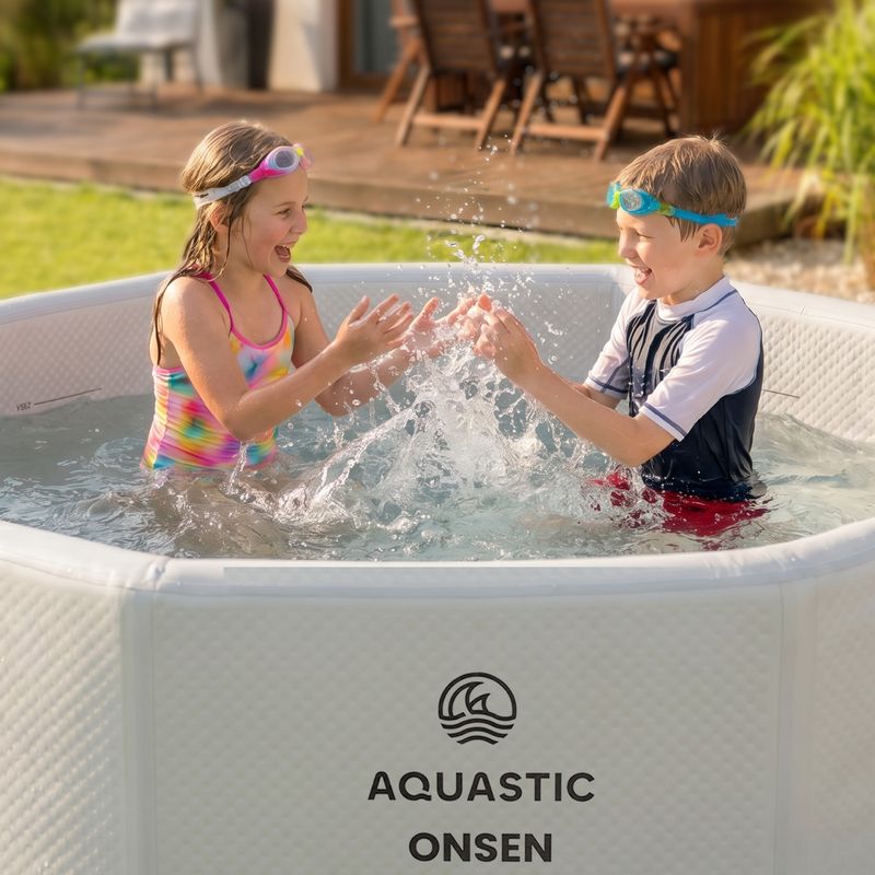 Piscina gonfiabile AQUASTIC ONSEN drop stitch 1400 l 186 cm grigia 16