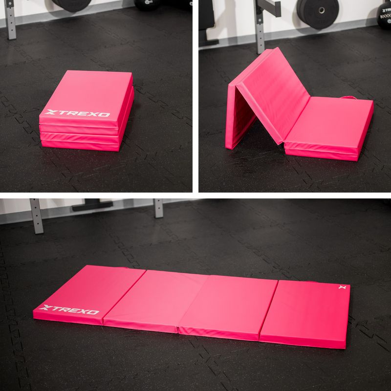 Materasso da ginnastica pieghevole TREXO 195 x 80 x 5 cm rosa 10
