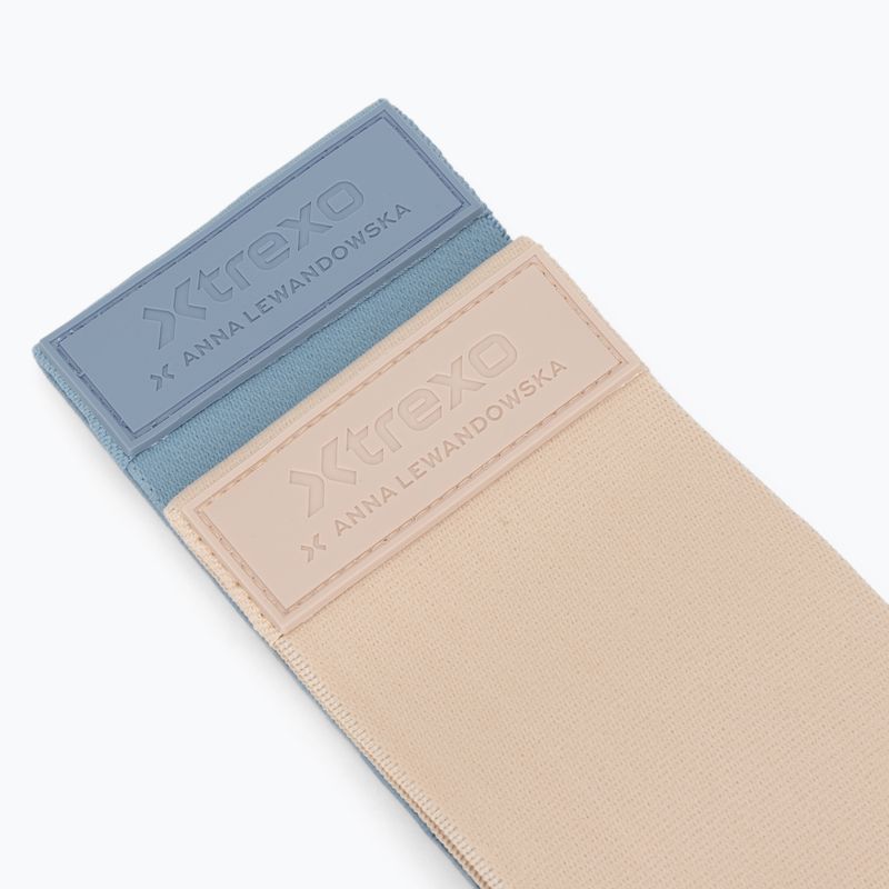 Set di bande elastiche per allenamento XTREXO x Anna Lewandowska bands Beige/Azul Bruma 3