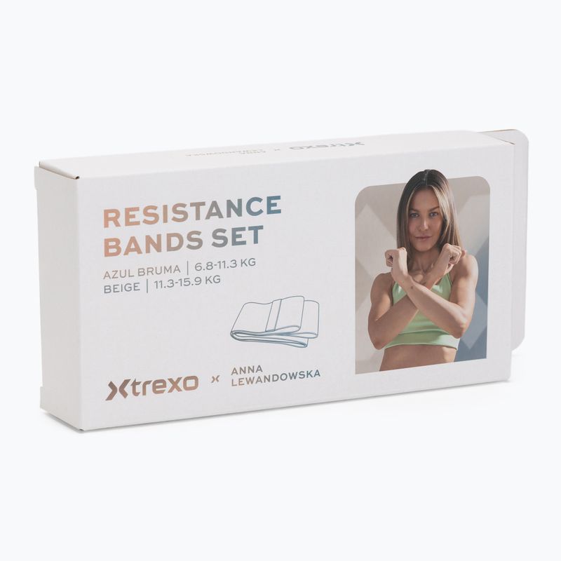 Set di bande elastiche per allenamento XTREXO x Anna Lewandowska bands Beige/Azul Bruma 6