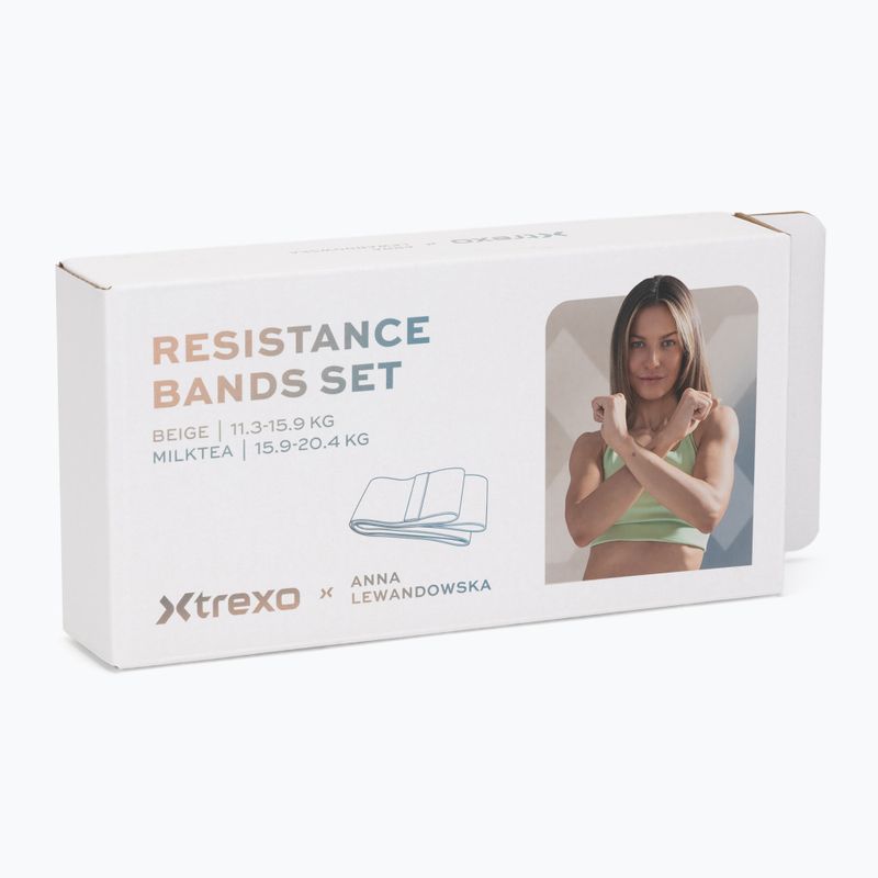 Set di bande elastiche per allenamento XTREXO x Anna Lewandowska bands Beige/Milktea 6