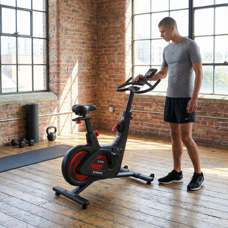 XTREXO C-One bici da spinning nera 5