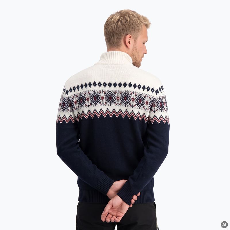 Maglione da uomo Woolcano SWT1091 Granatowy/Kremowy 2