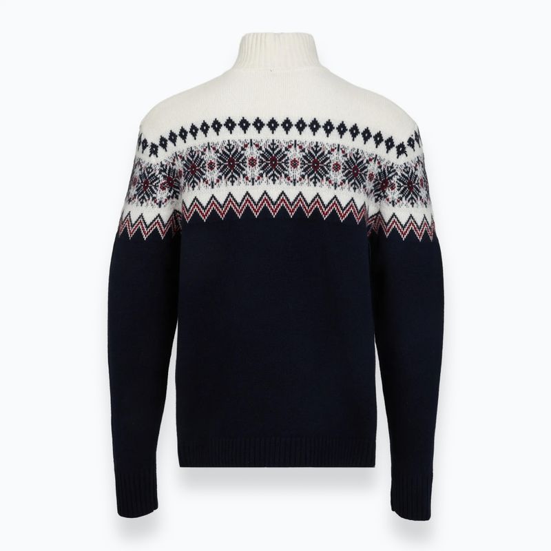 Maglione da uomo Woolcano SWT1091 Granatowy/Kremowy 4
