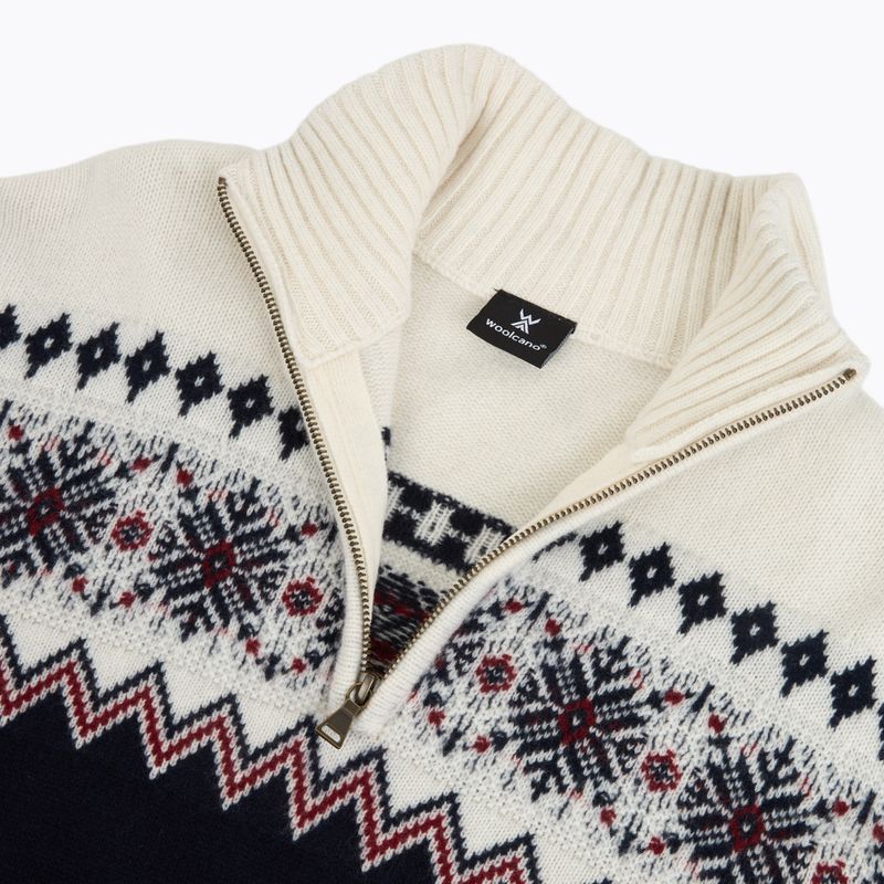 Maglione da uomo Woolcano SWT1091 Granatowy/Kremowy 3