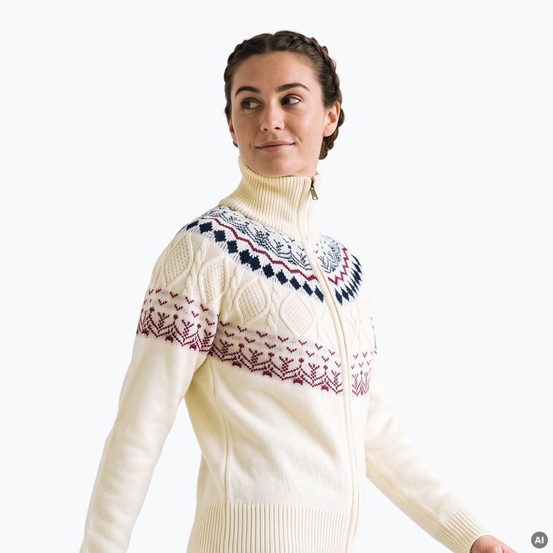 Maglione da donna Woolcano SWT1092 Kremowy/Granatowy 5