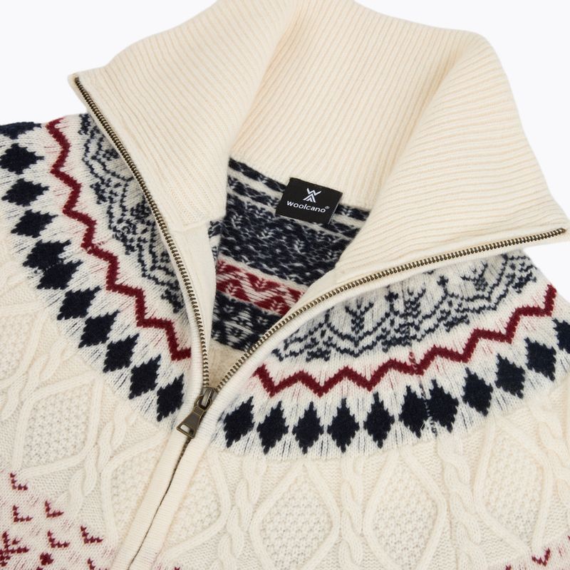 Maglione da donna Woolcano SWT1092 Kremowy/Granatowy 3