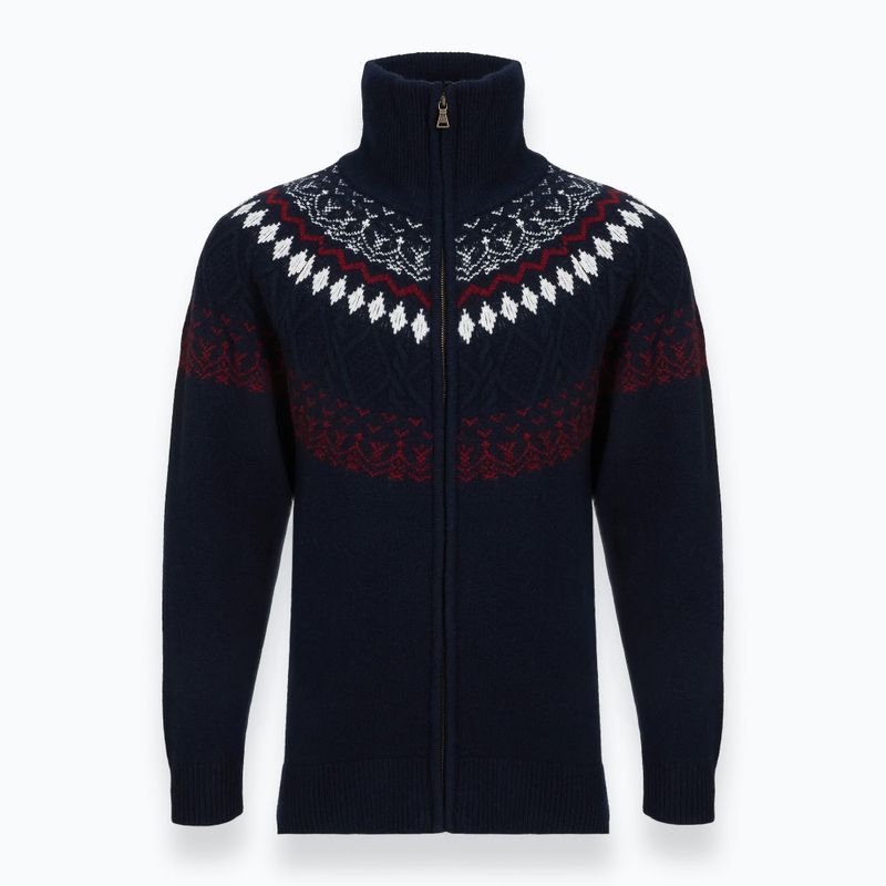 Maglione da uomo Woolcano SWT1093 Granatrowy/Kremowy 3