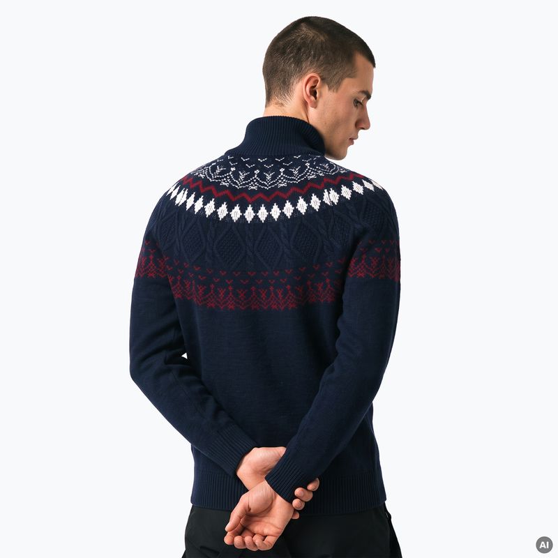 Maglione da uomo Woolcano SWT1093 Granatrowy/Kremowy 2
