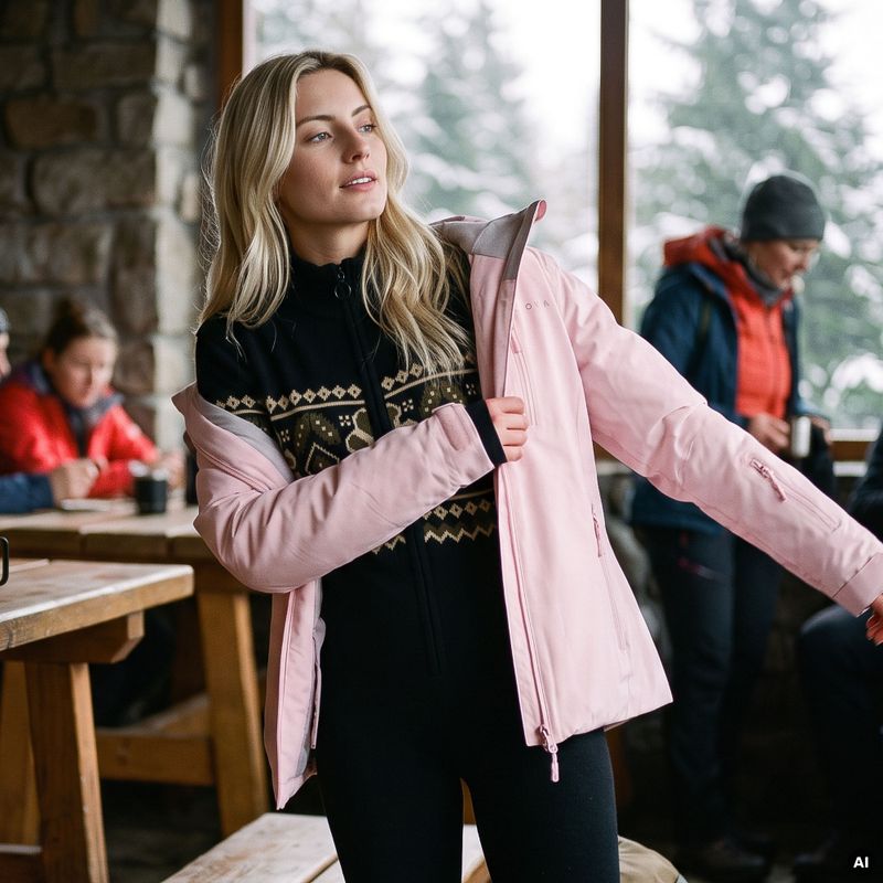 Tuta intera da donna Woolcano SWT1095 Czarny/Kremowy 11