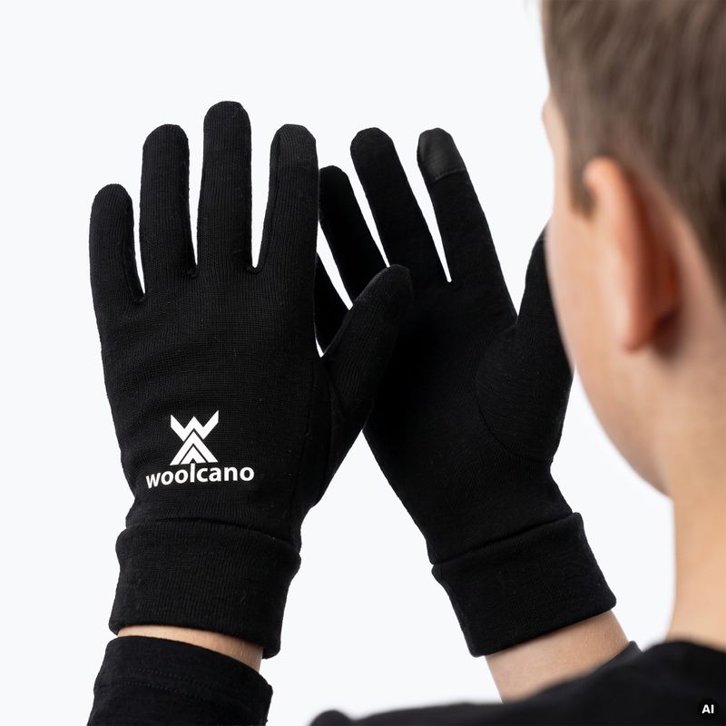 Guanti da bambino Woolcano GLV1105 Czarny 2