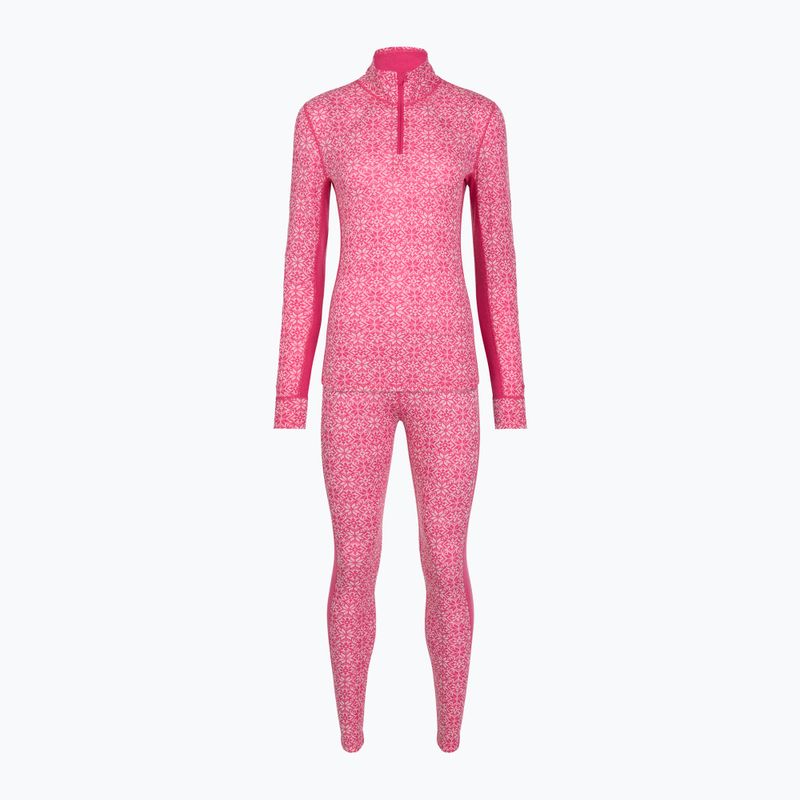 Completo di biancheria termica da donna Woolcano SET1121 Pink