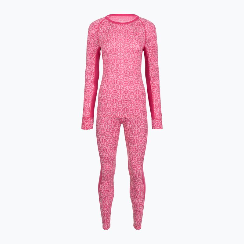 Completo di biancheria termica da donna Woolcano SET1109 Pink