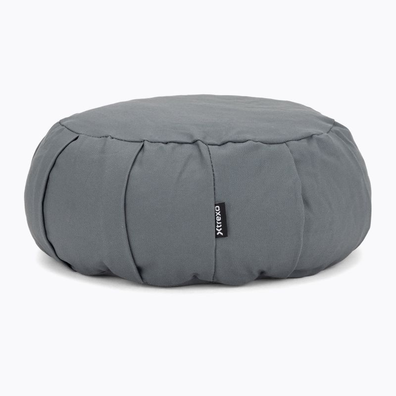 Cuscino per meditazione con guscio di grano saraceno XTREXO zafu Contempla grigio 3