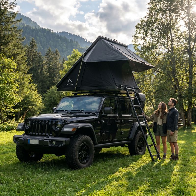 Tenda da tetto per 2 persone Kadva Razor nera 23