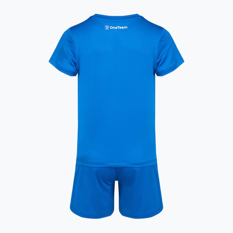 Completo da calcio per bambini OneTeam Precision Set maglia e pantaloncini blu 7