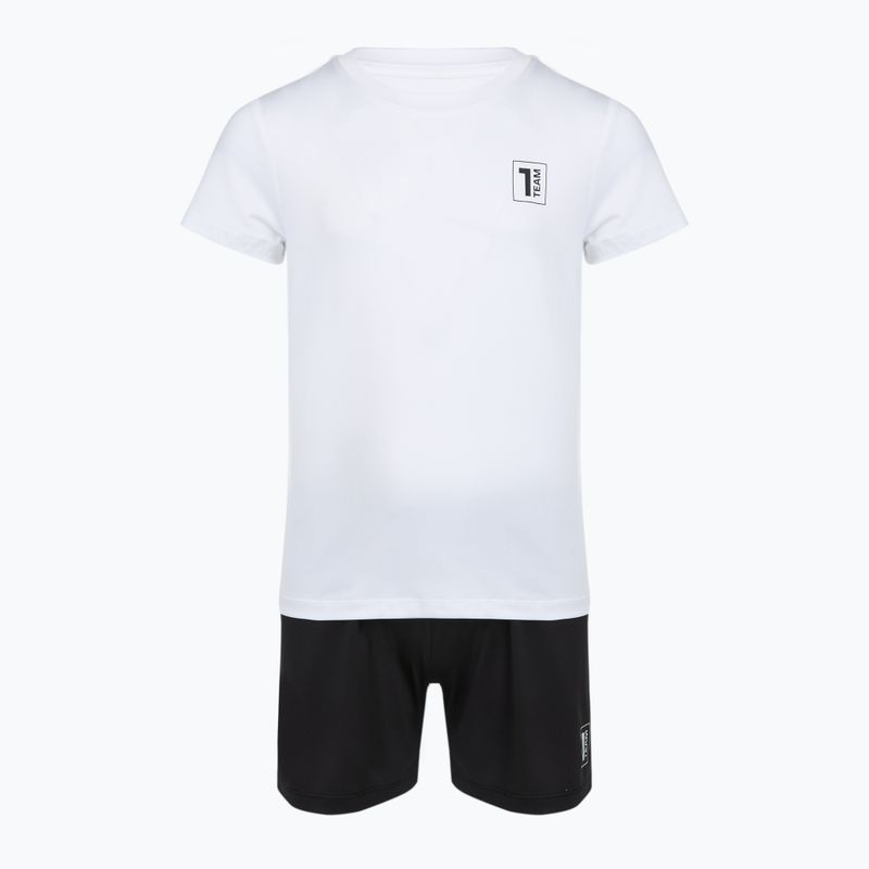 Completo da calcio per bambini OneTeam Precision Set maglia e pantaloncini bianco 6