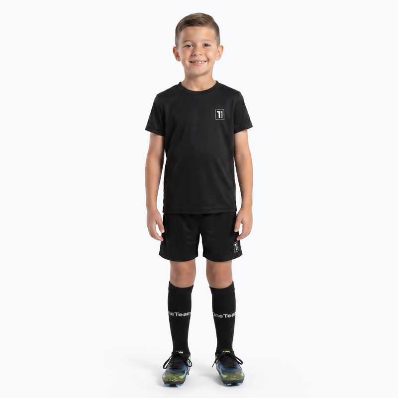 Completo da calcio per bambini OneTeam Precision Set maglia e pantaloncini nero