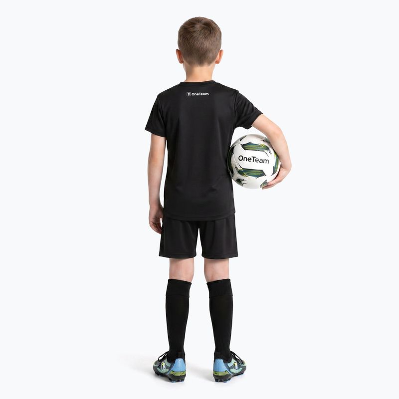 Completo da calcio per bambini OneTeam Precision Set maglia e pantaloncini nero 3