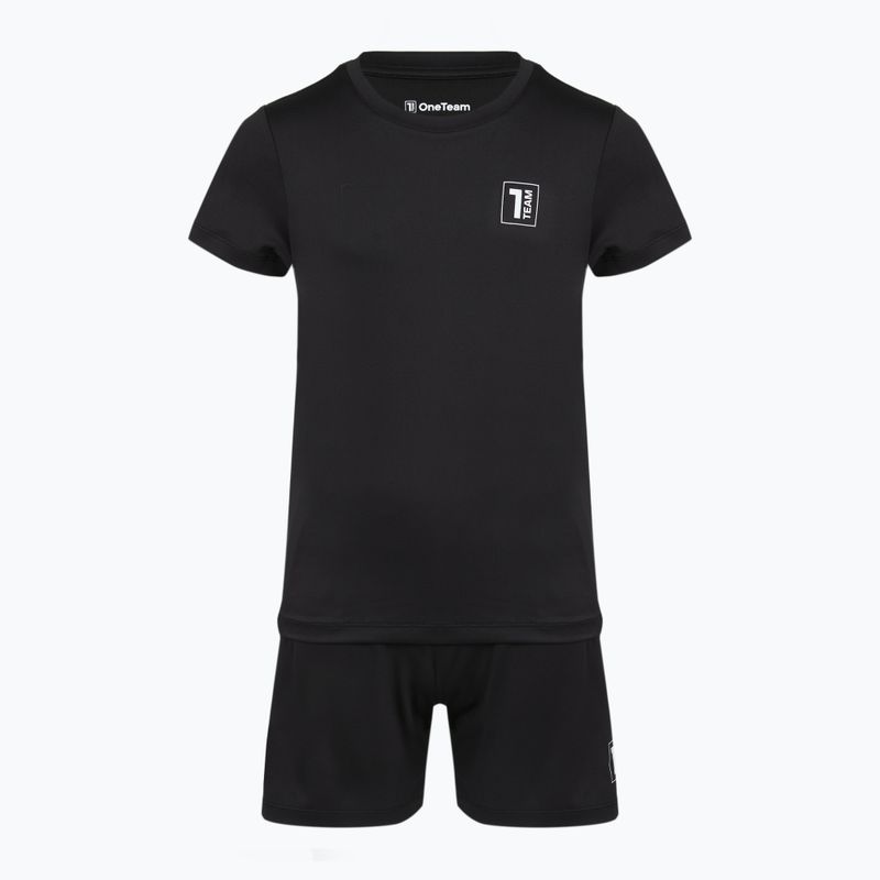 Completo da calcio per bambini OneTeam Precision Set maglia e pantaloncini nero 6