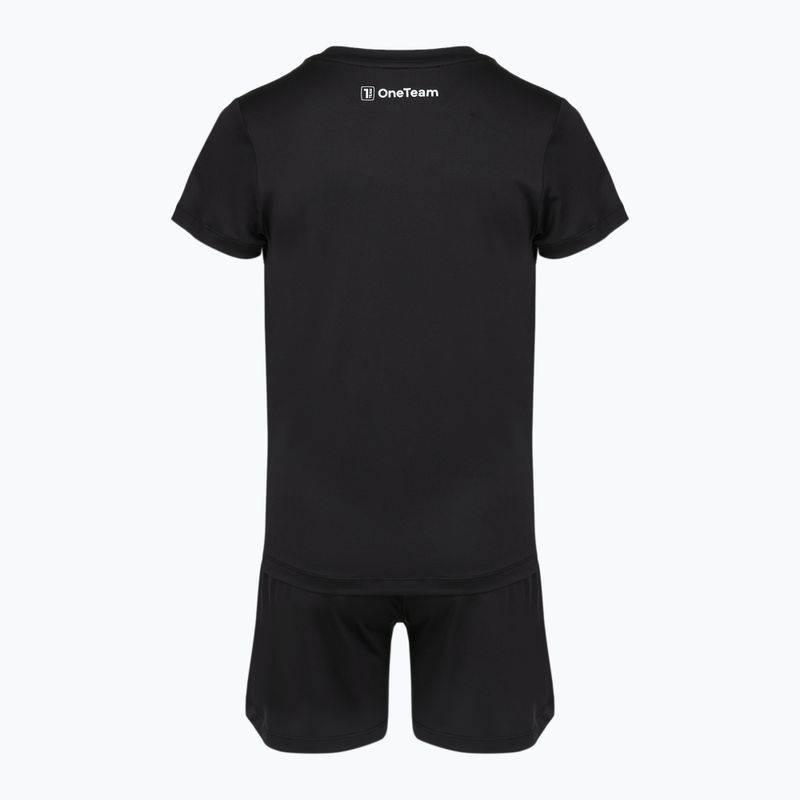 Completo da calcio per bambini OneTeam Precision Set maglia e pantaloncini nero 7