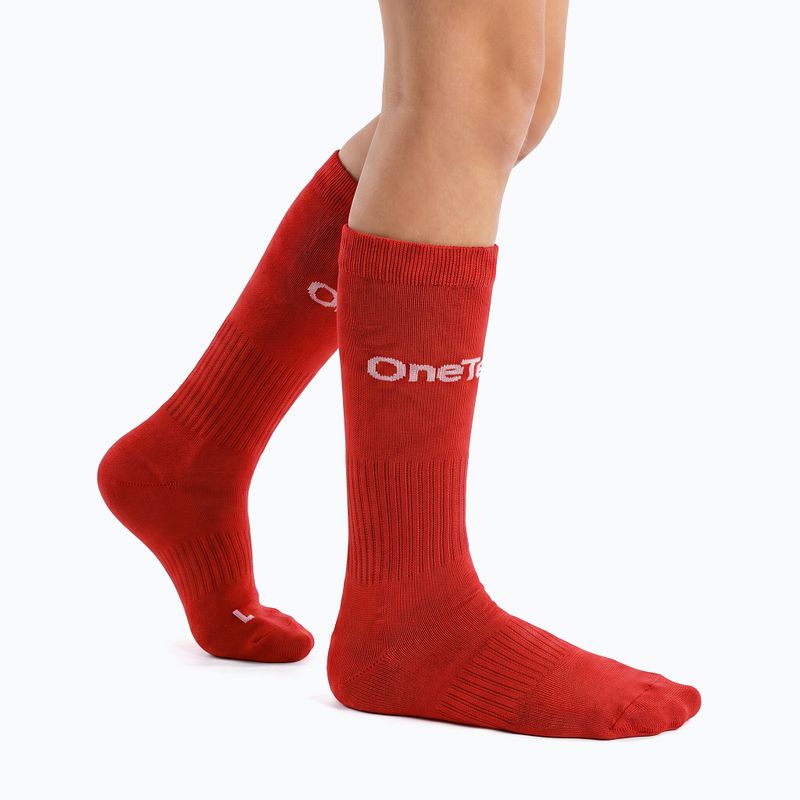 Calze da calcio per bambini OneTeam Precision football socks set 2-pack rosso 2