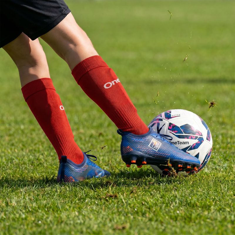 Calze da calcio per bambini OneTeam Precision football socks set 2-pack rosso 7