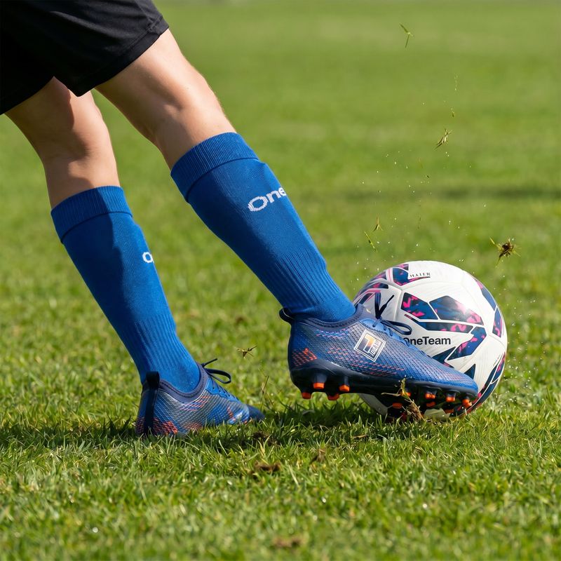 Calze da calcio per bambini OneTeam Precision football socks set 2-pack blu 7