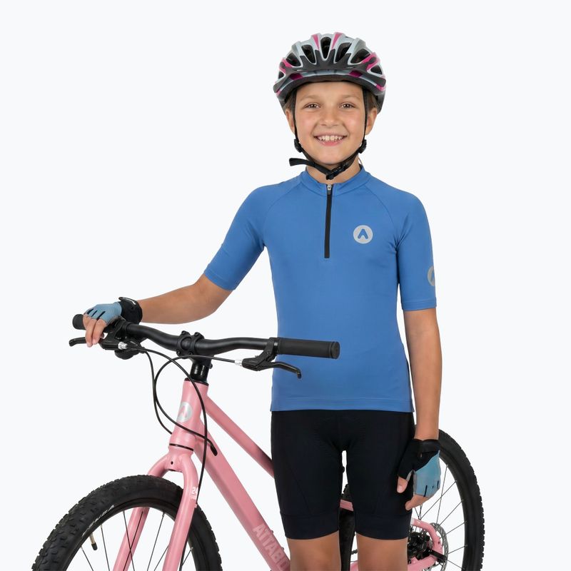 Maglietta da ciclismo per bambini ATTABO TEVRA JR con zip corta blu 5