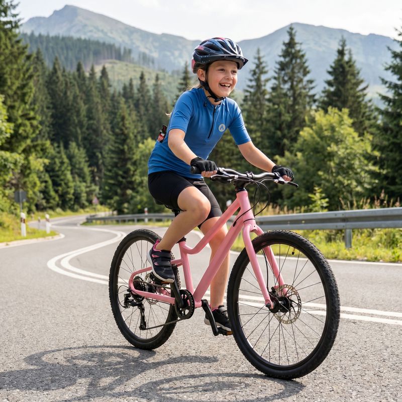 Maglietta da ciclismo per bambini ATTABO TEVRA JR con zip corta blu 7