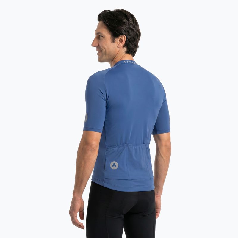 Maglietta da ciclismo uomo ATTABO TEVRA con zip corta blu navy 2