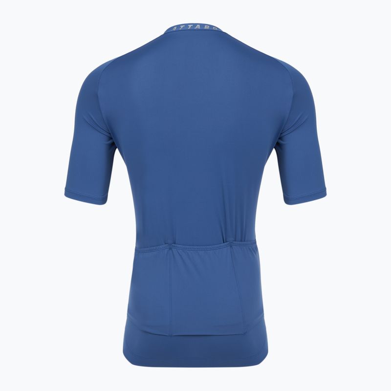 Maglietta da ciclismo uomo ATTABO TEVRA con zip corta blu navy 9