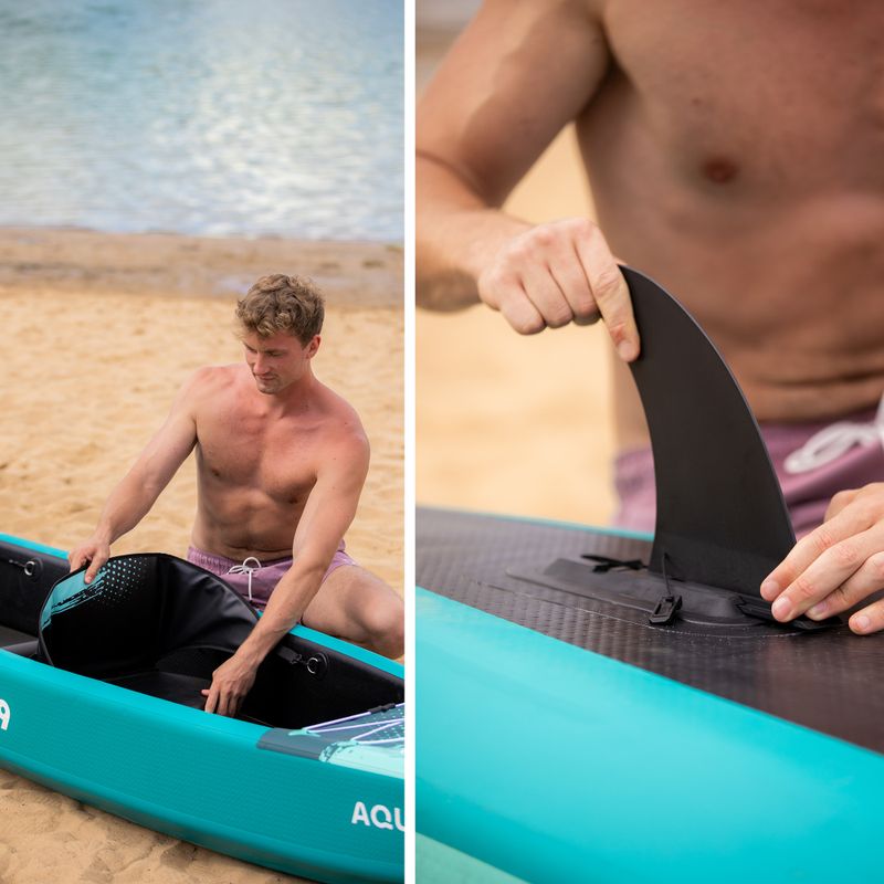 AQUASTIC Cortez 13'9" 420 cm verde kayak gonfiabile ad alta pressione per 2 persone 19