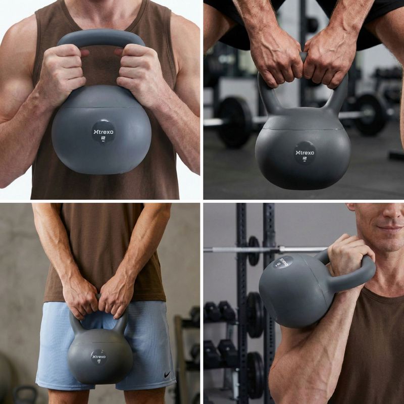 Kettlebell SOFT XTREXO 12 kg grigio 6