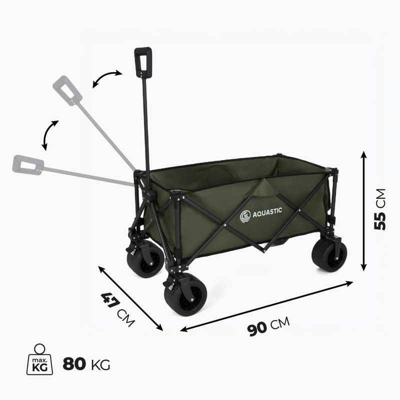 AQUASTIC Caro carrello di trasporto pieghevole verde 11