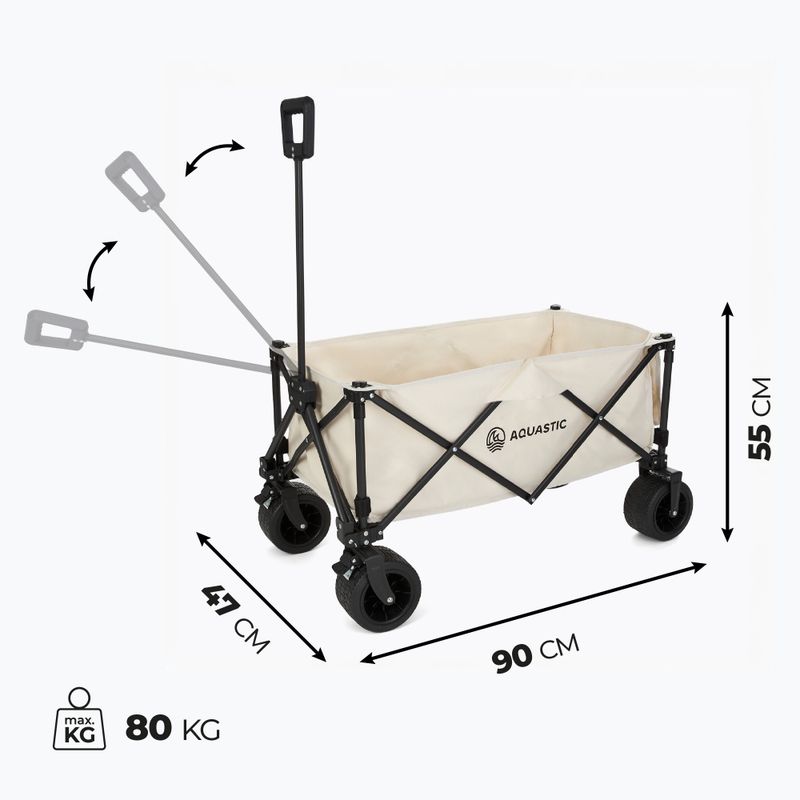 AQUASTIC Caro carrello pieghevole da trasporto beige 11