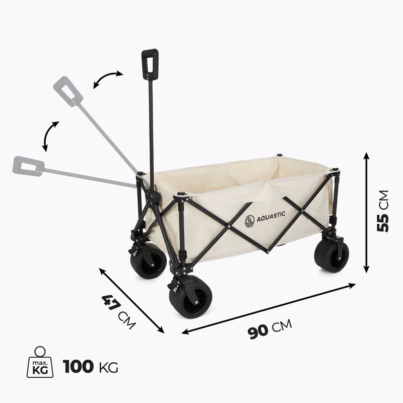 AQUASTIC Caro carrello pieghevole da trasporto beige 11