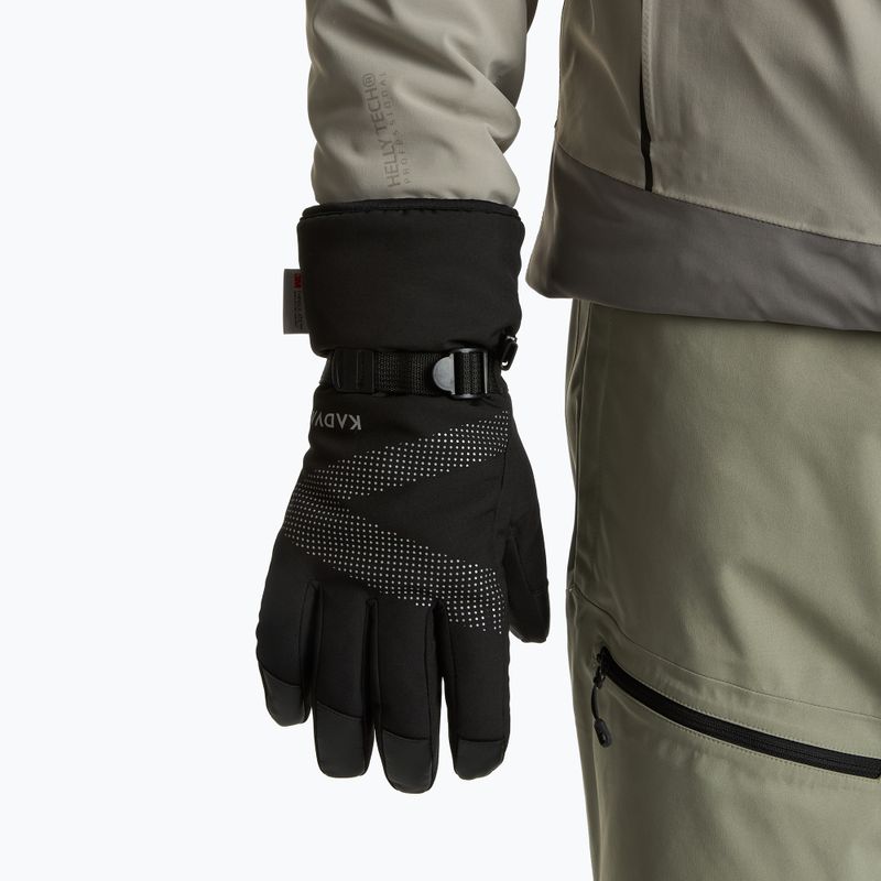 Guanti da sci KADVA Mountain Flow Pro pelle 3M Thinsulate nero 3