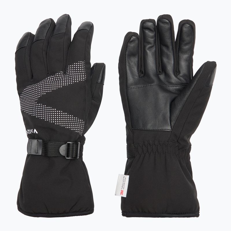 Guanti da sci KADVA Mountain Flow Pro pelle 3M Thinsulate nero 7