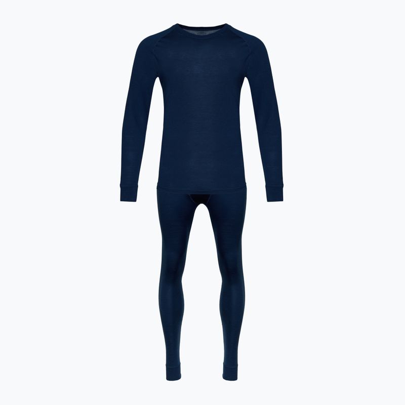 Set di biancheria intima termica da uomo WOOLCANO Merino SET0540 blu navy 5