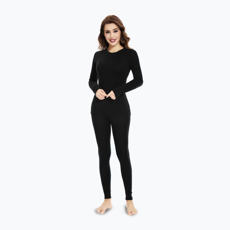 Set intimo termico donna WOOLCANO Merino SET0543 nero