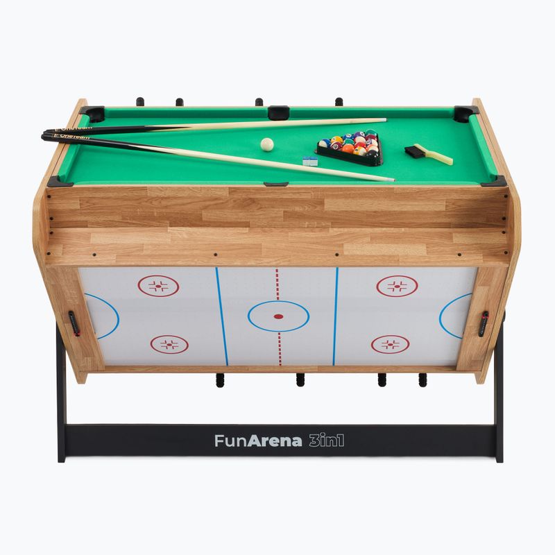 Stół do gry 3w1 OneTeam FunArena piłkarzyki, cymbergaj, bilard drewniany/czarny 6