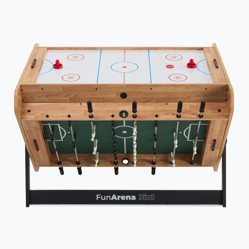 Stół do gry 3w1 OneTeam FunArena piłkarzyki, cymbergaj, bilard drewniany/czarny 7