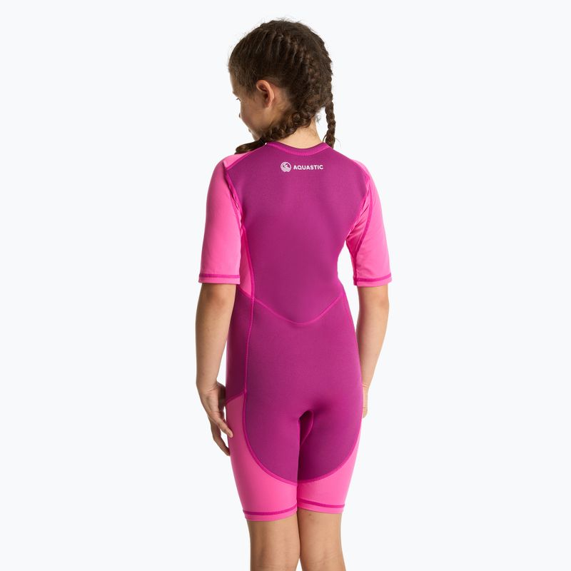 Muta da surf per bambini AQUASTIC in neoprene 1,5 mm WAVEY pink 4