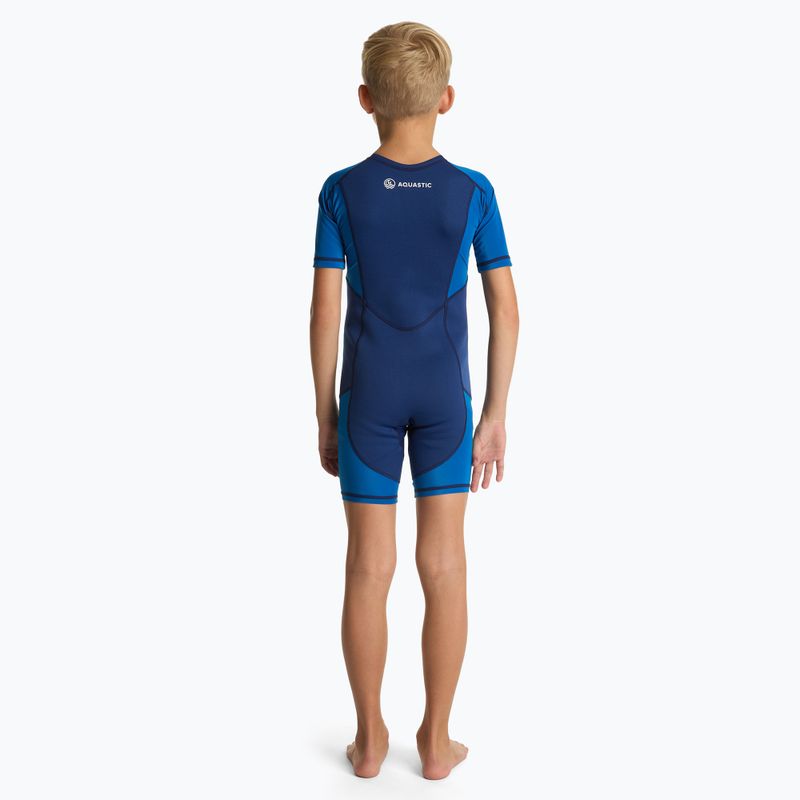 Muta da surf per bambini AQUASTIC in neoprene 1.5 mm WAVEY blue 4