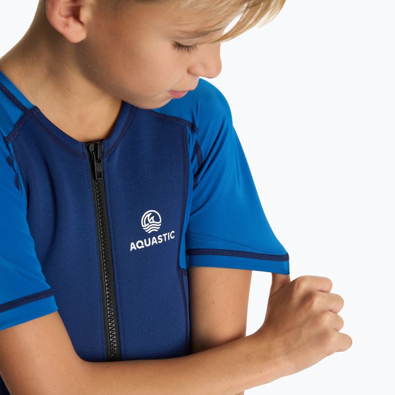 Muta da surf per bambini AQUASTIC in neoprene 1.5 mm WAVEY blue 6