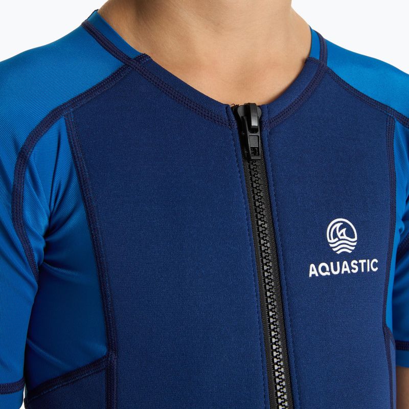 Muta da surf per bambini AQUASTIC in neoprene 1.5 mm WAVEY blue 7