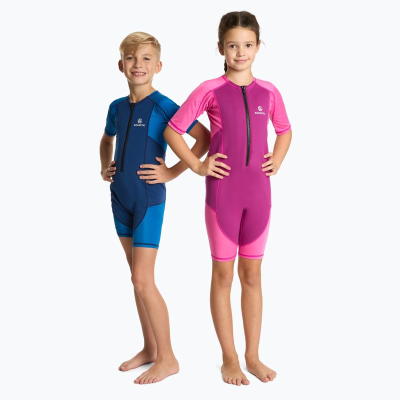 Muta da surf per bambini AQUASTIC in neoprene 1.5 mm WAVEY blue 8